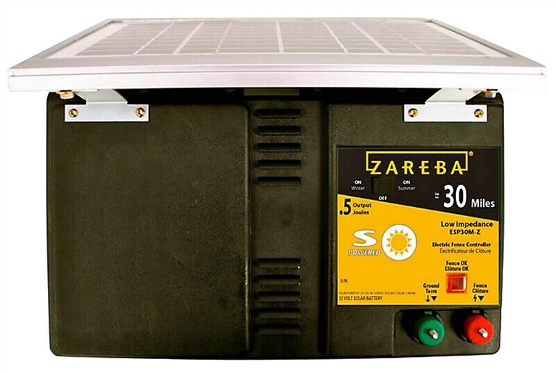NEW ZAREBA ESP30M-Z 30 MILE 7800 V SOLAR POWERED FENCER LOW IMPEDANCE 7227432