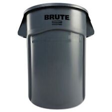 USED BRUTE 2643-60-44Gallon Utility Waste Container Gray- Dolly & Yellow pockets picture