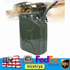 20L Vintage Green Metal Gas Can Fuel 5 Gallon Jeep Steel USA picture