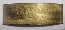 VINTAGE DONALDSON CO. AIR CLEANER BRASS METAL PLATE picture