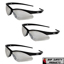 3 PAIR KLEENGUARD NEMESIS SAFETY GLASSES INDOOR/OUTDOOR MIRROR BLACK FRAME 25685 picture