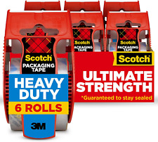 Scotch 3M Packaging Tape Heavy Duty 6 Rolls with Dispenser 1.88