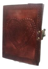 Large Vintage Heart travel Diary Planner Retro Notebook LEATHER JOURNAL HANDMADE picture