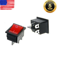 2 Pcs Red Rocker Switch DPST ON/OFF Toggle 16 Amp 250v 20 Amp 125v 4 Pin Ec-2604 picture