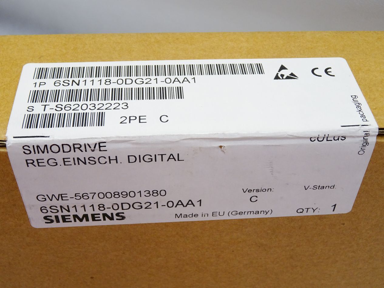 Siemens 6SN1118-0DG21-0AA1 Simodrive Control Slot New Original Packaging Sealed