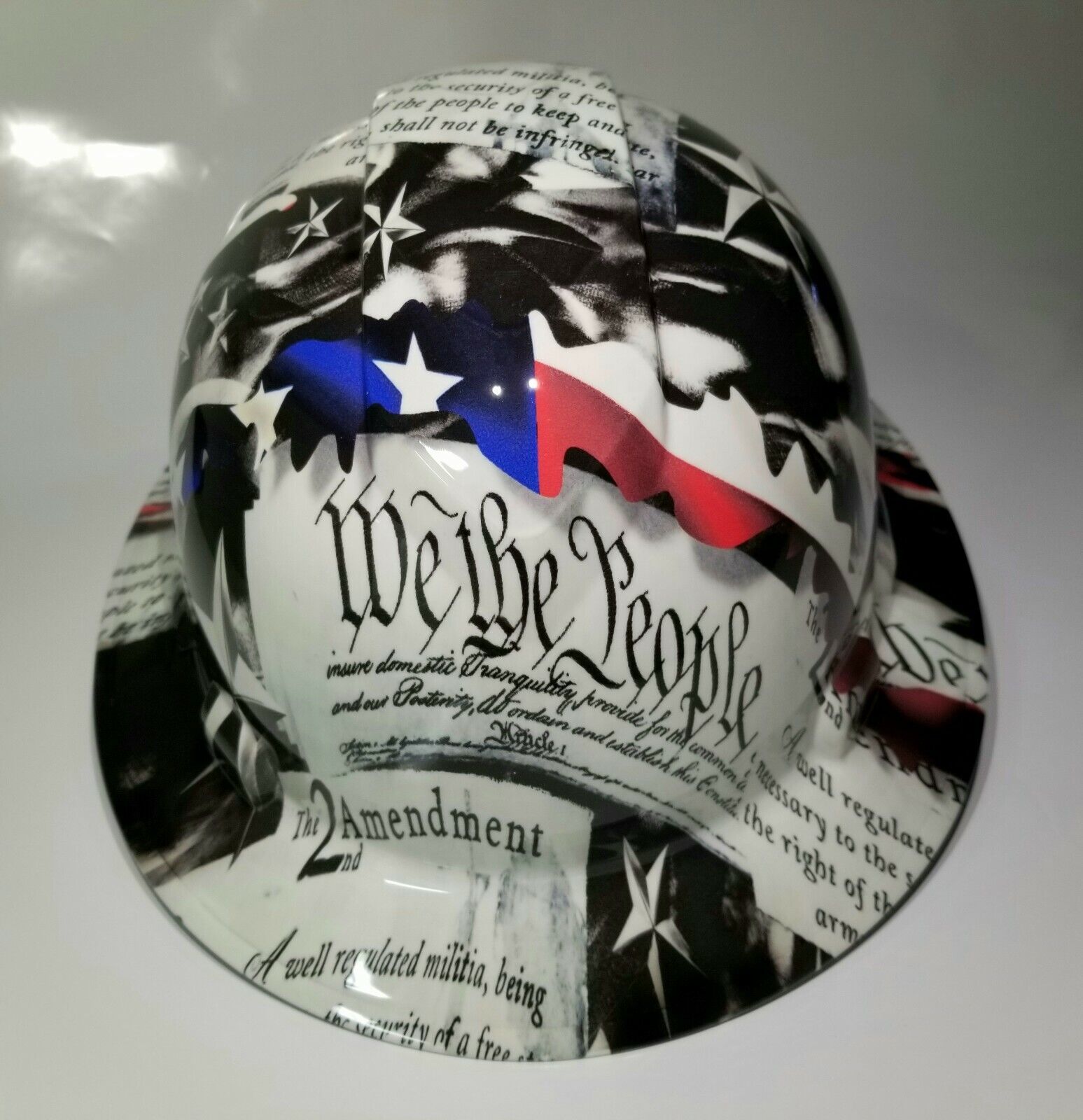 NEW FULL BRIM Hard Hat custom hydro dipped 2ND AMENDMENT IN YOUR FACE EDITION 