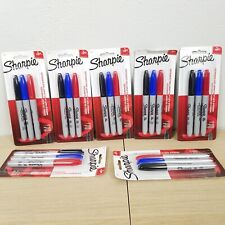 Lot of 6 NEW Sharpie Fine Point Permanent Pack of 3 Black, Blue and Red Markers picture