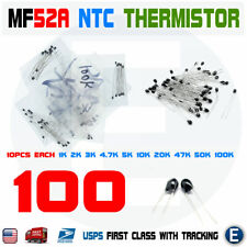 100pcs 10value Thermistor Resistor Kit NTC-MF52AT 1 2 3 4.7 5 10 20 47 50 100K picture