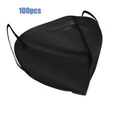 20/50/100PCS KN95 Face Mask Black Respirator Cup Dust 5 Layer Disposable Elastic picture