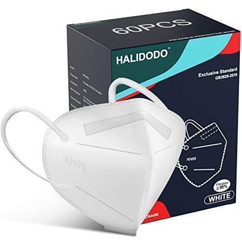 HALIDODO 60 Packs KN95 Face Mask