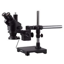 AmScope 7X-45X Trinocular Stereo Zoom Microscope Boom + 144-LED picture