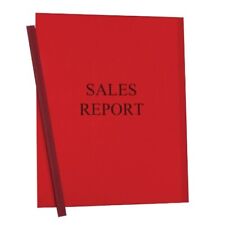 Report Covers with Binding Bars, Red Vinyl, Red Bars, 8.5 x 11 Inches, 50 per... picture