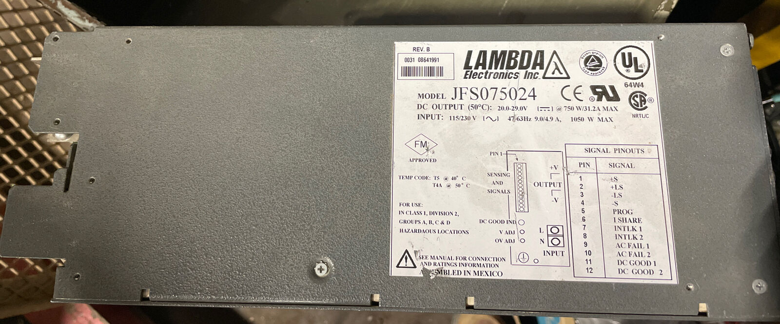 Lambda Electronics JFS075024 Rev B Power Supply