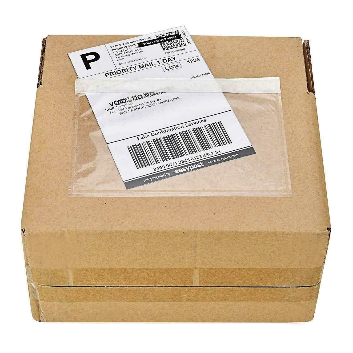 5.5\'\'x7.5\'\' Clear Packing List Envelope Adhesive Shipping Document Label Pouches