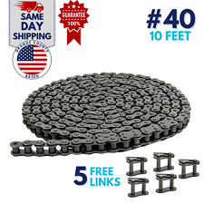 #40 Roller Chain 10 Feet with 5 Connecting Link picture