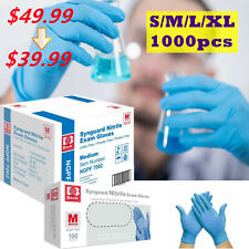 1000PCS Blue Disposable Nitrile Exam Gloves Powder Latex Free [XS,S,M,L,XL Size] picture