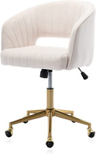 Velvet Home Office Chair, Modern Swivel Desk Chair with Gold Base, round Solid W picture
