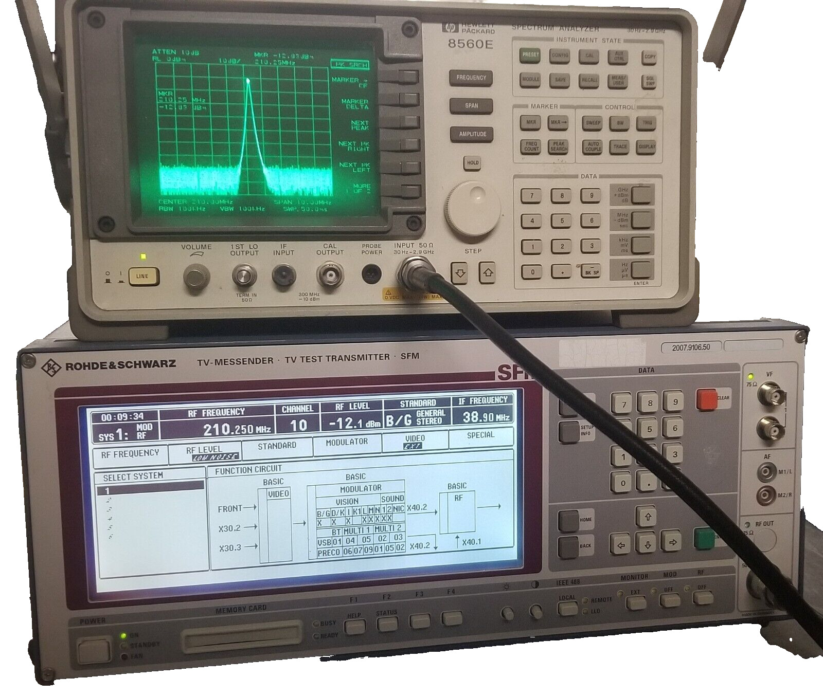 R&S SFM TV Test Transmitter RF Signal generator 10 MHz to 1 GHz -99 to +6 dBm OK
