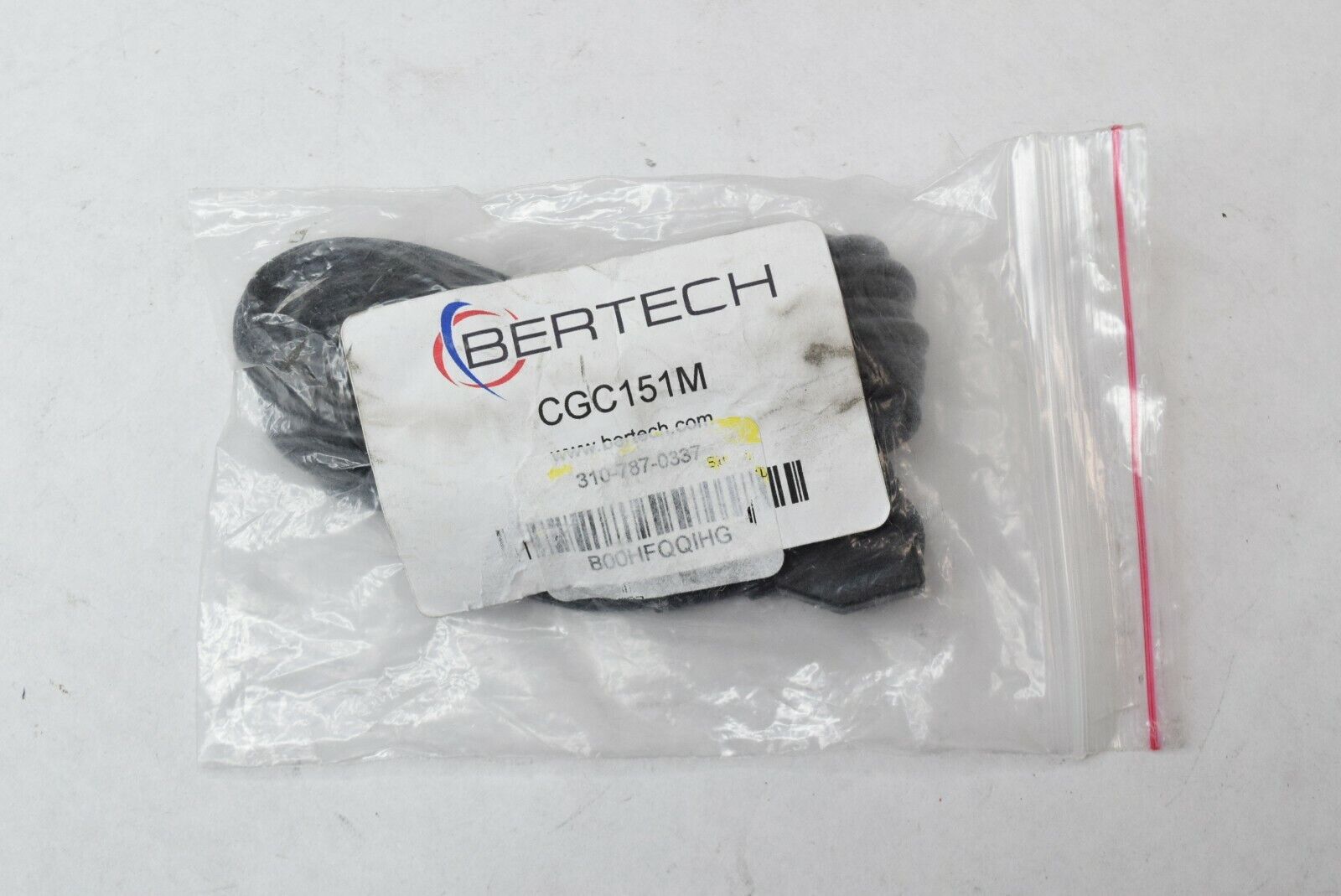 Bertech CGC151M ESD Common Point Grounding Cord, with 10mm Male Snap, 1 meg Resi