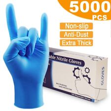 100-5000 PCS Nitrile Exam Gloves Thicken 4mil Powder Free Strong Non Latex M-L  picture