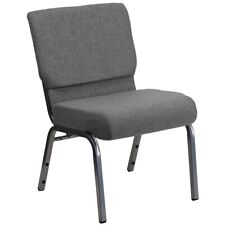 Flash Furniture21 in. Extra Wide Gray Church Chair with 3.75 in. Thick Seat picture