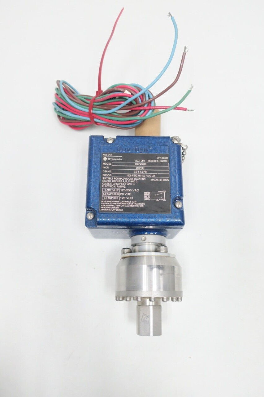 Itt 160P4S128 Neo-dyn Pressure Switch 400-1000psi 125/250v-ac