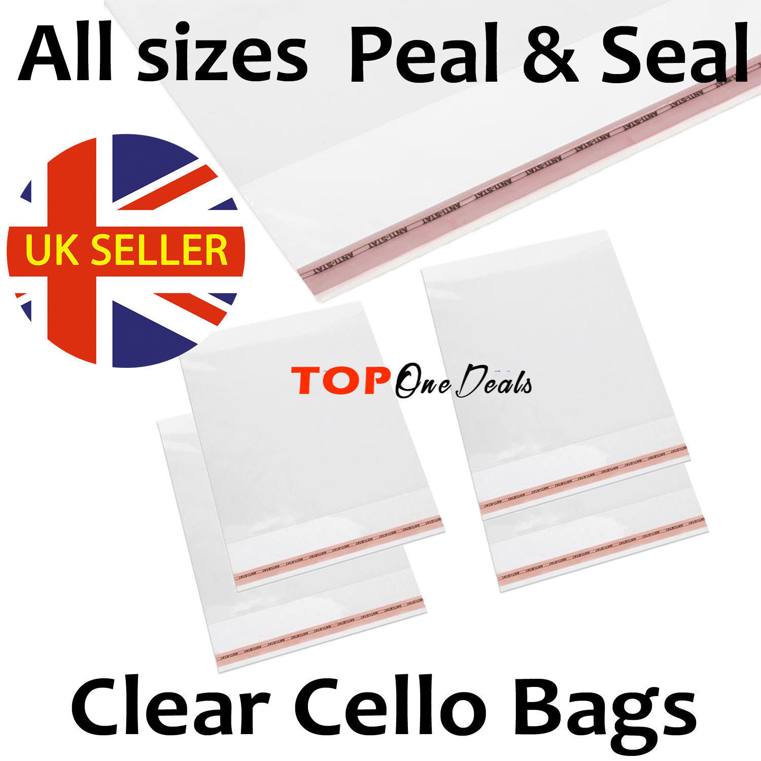 Strong Clear Cellophane Bags Display Garment Self Adhesive Peel Seal Plastic OPP