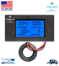 100A AC LCD Panel Digital Power Watt Meter Monitor Voltage KWh Voltmeter Ammeter picture