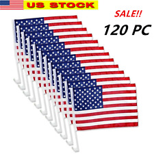 Lot of 120 USA Patriotic American Car Window Clip USA Flags 17