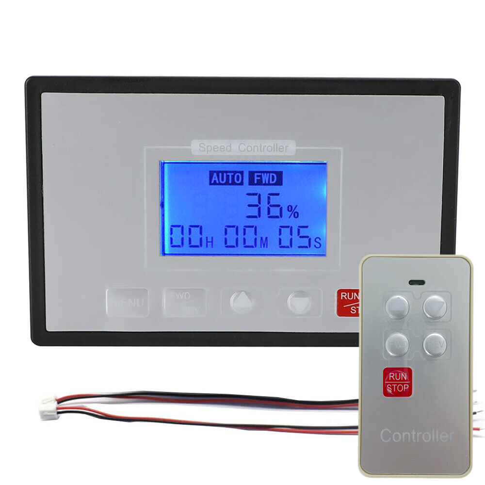 DC10-55V 60A Max Digital LCD PWM Motor Speed Controller Reversible Time w Remote