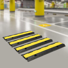 4 Pack 40'' Rubber Speed Bump 2 Channel Load Heavy Duty Cable Protector Ramp 10T picture