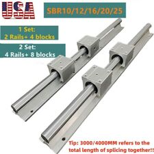 2PCS SBR12/16/20/25 Linear Rail Guide+sbr12/16/20UU Bearing Block 200MM-4000MM picture
