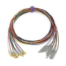 EEG Cable 10 leads Leadwires Golden Plated Cup Electrodes Din 1.5mm,10pcs picture