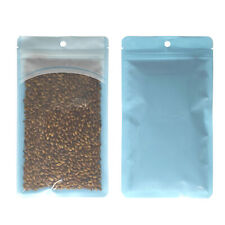 Clear Blue Resealable Zip Poly Plastic Bag Pouch Hang Hole Option picture