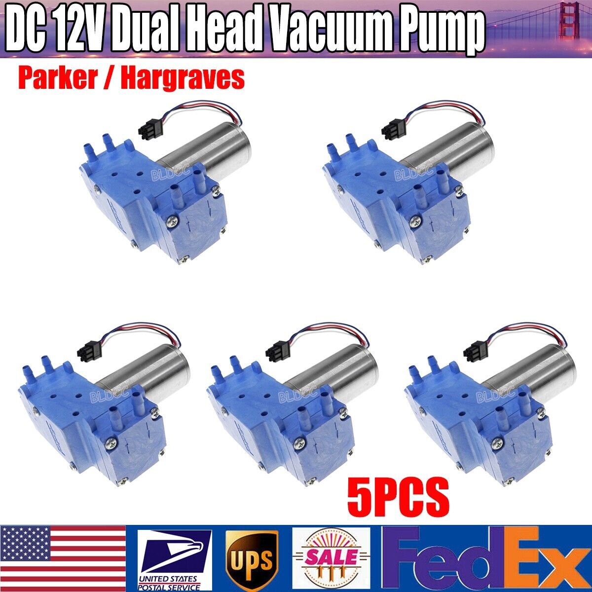 5PCS DC12V Mini Dual Head Brushless Air Pump Vacuum Diaphragm Pump DIY Soldering