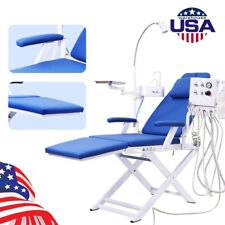Portable Dental Folding Chair+Turbine Unit+LED Light+Weak Suction 4 Hole New picture