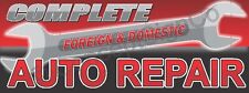 4'x10' COMPLETE AUTO REPAIR BANNER XL Sign Foreign Domestic Vehicle Car Shop RED picture