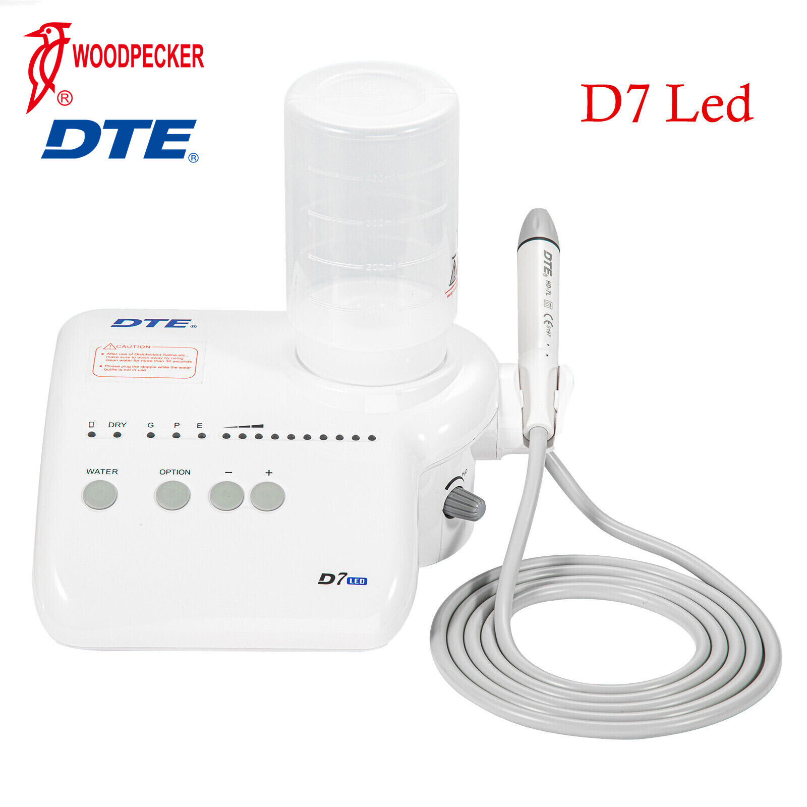 Woodpecker DTE D7 LED Dental Ultrasonic Piezo Scaler HD-7L Handpiece with 8 Tips