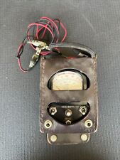 Metro Tel Vintage Ohm Test Meter KS-8455 L2 Bell System Leather Case Clips Cable picture