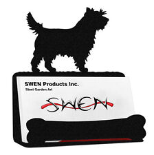 SWEN Products CAIRN TERRIER Dog Black Metal Business Card Holder picture
