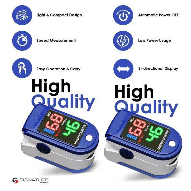 2PCS USA LED Finger tip Pulse Oximeter Blood Oxygen SpO2 Monitor LK87 Batt&Lanya