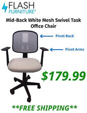 NEW - Flash Furniture Mid-Back White Mesh Swivel Office Chair - *FREE SHIPPING* picture