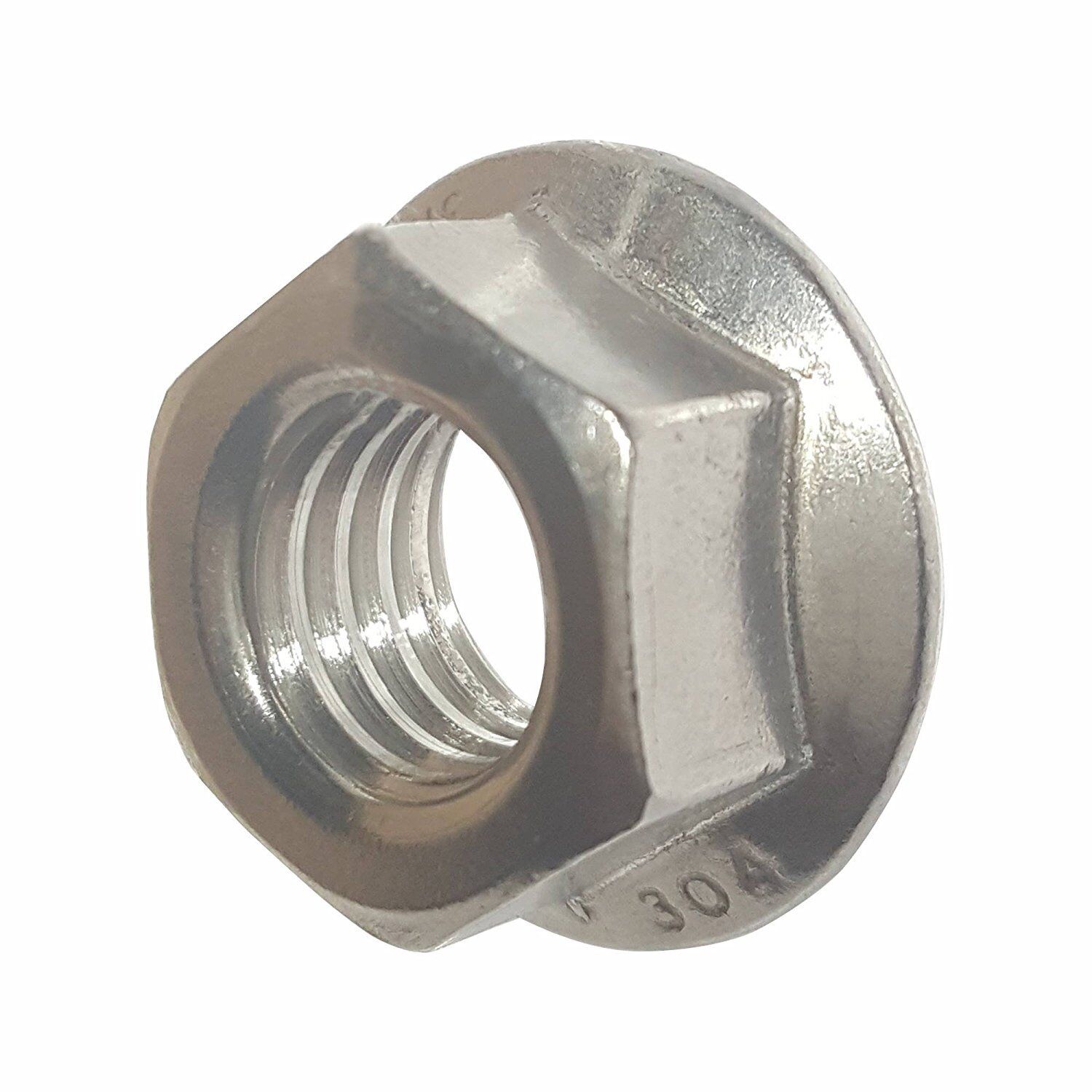 5/16-18 Stainless Steel Flange Nuts Serrated Base Lock Anti Vibration Qty 50