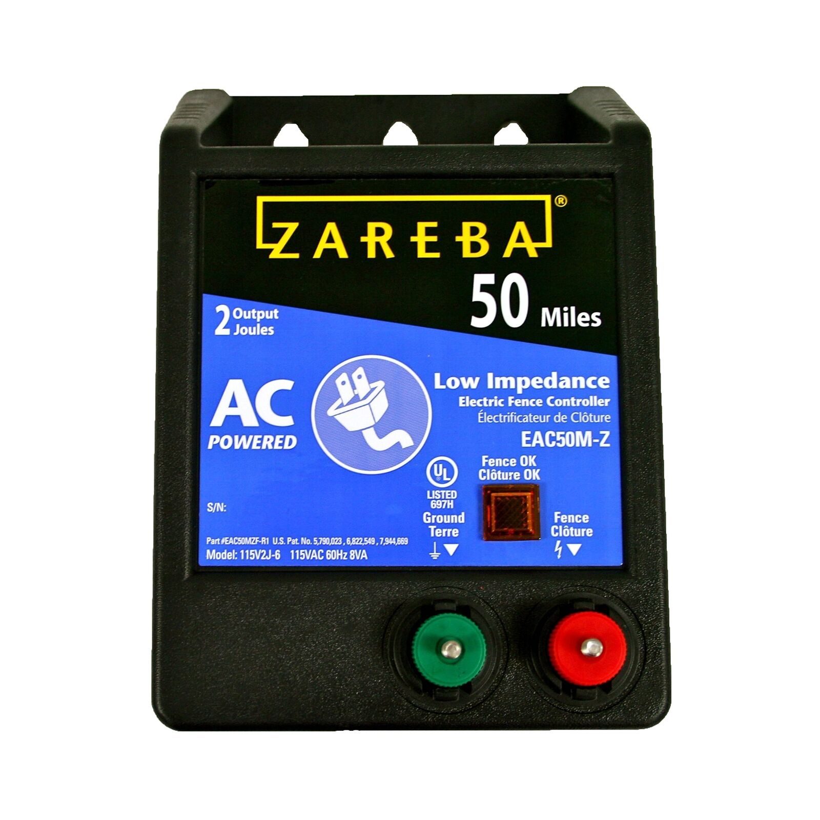Zareba EAC50M-Z AC-Powered Low-Impendence Electric Fence Charger - 50 Mile El...