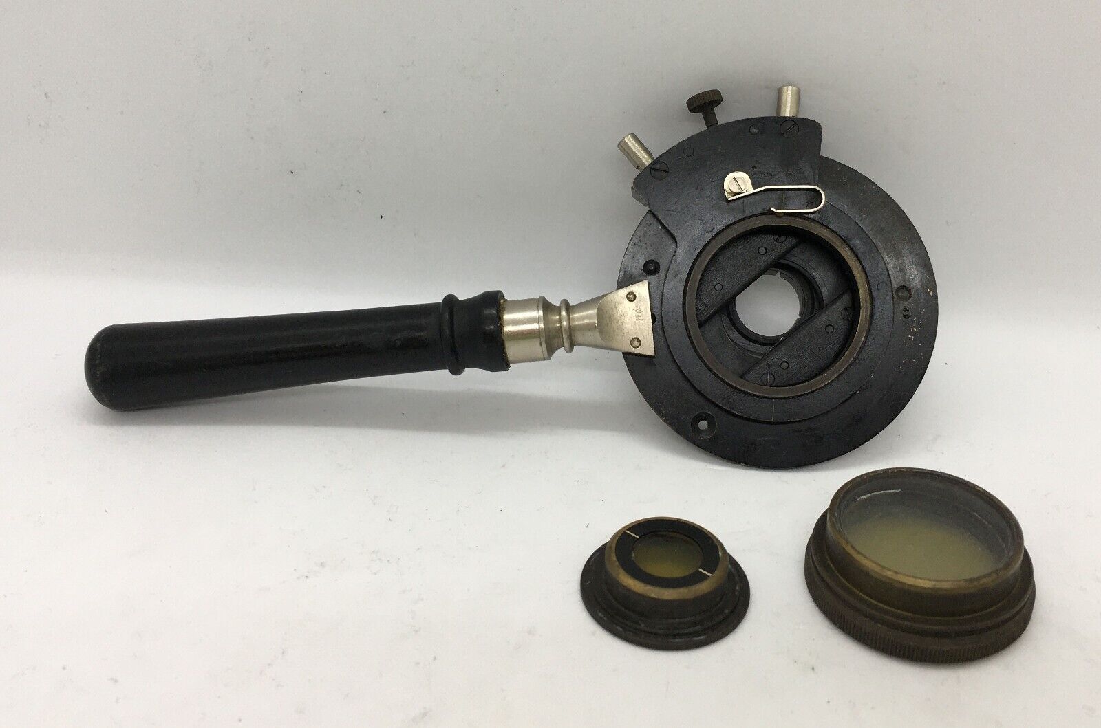Polarizing condenser to vintage brass microscope
