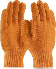 String Knit Work Gloves, Small Size 12 Pairs of Orange PVC Cotton Gloves picture