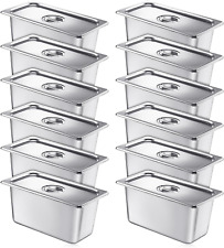 12 Pack Stainless Steam Hotel Pan with Lid, Steam Table Pan Restaurant Supplies  picture