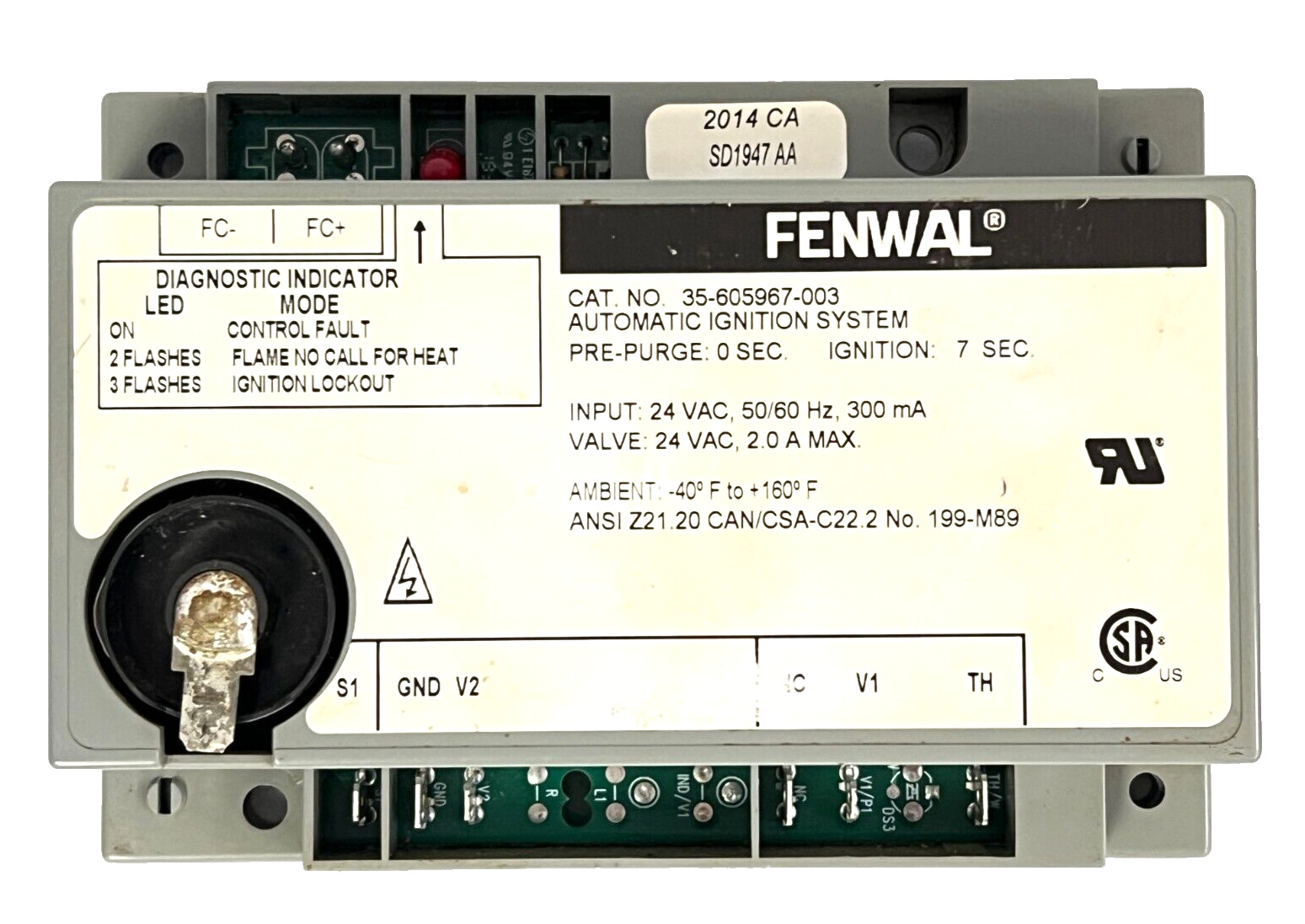 OEM Fenwal Automatic Ignition System 35-605967-003 Direct Spark Control 24VAC