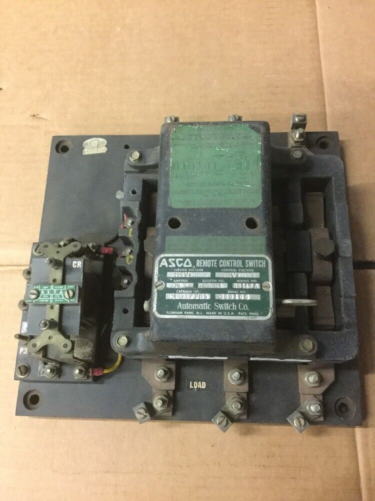 ASCO 920 Remote Control Switch 30A 3 pole 208V Coil # 114 925 PR9