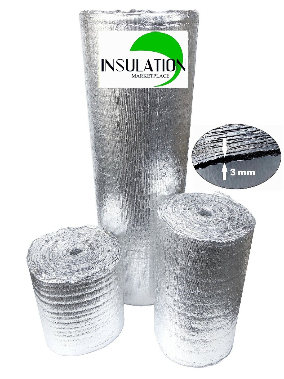 SmartSHIELD -3mm Reflective Insulation roll, Foam Core Radiant Barrier, Aluminum